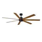 Fanimation Pendry 72" 7 Blade Indoor / Outdoor Smart Ceiling Fan with Remote Control Black / Koa