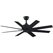Fanimation Levon Custom 52" 8 Blade Indoor / Outdoor Smart Ceiling Fan with Remote Control Black