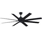 Fanimation Levon Custom 64" 8 Blade Indoor / Outdoor Smart Ceiling Fan with Remote Control Black