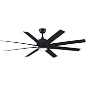Fanimation Levon Custom 64" 8 Blade Indoor / Outdoor Smart LED Ceiling Fan with Remote Control Black