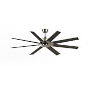Fanimation Levon Custom 64" 8 Blade Indoor / Outdoor Smart Ceiling Fan with Remote Control Brushed Nickel / Dark Walnut