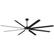Fanimation Stellar Custom 96" 8 Blade Indoor / Outdoor DC Motor Ceiling Fan - Remote Control and LED Light Kit Included Black / Black with Silver Tip