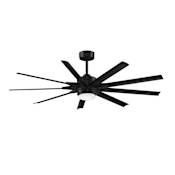 Fanimation Odyn Custom 64" 9 Blade Indoor / Outdoor DC Motor Ceiling Fan - Remote Control and LED Light Kit Included Black