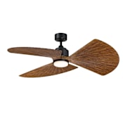 Fanimation TriAire Custom 52" 3 Blade Indoor / Outdoor Smart LED Ceiling Fan with Remote Control Black / Koa