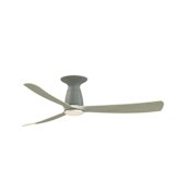 Fanimation Kute 52" 3 Blade Smart LED Indoor / Outdoor Hugger Ceiling Fan with Remote Control Included Antique Graphite / Light Oak