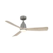 Fanimation Kute 44" 3 Blade Indoor Smart LED Hanging Ceiling Fan with Remote Control Antique Graphite / Light Oak