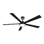 Fanimation TorchAire 64" 5 Blade Indoor / Outdoor Smart LED Ceiling Fan Black