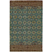 Feizy Qing 5-1/2' x 8-1/2' Transitional Indoor Rectangular Area Rug in Blue / Green / Brown Blue / Green / Brown