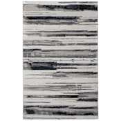 Feizy Micah 4' x 6' Polyester and Polypropylene Abstract Indoor Rectangular Throw Rug Silver / Gray / Black