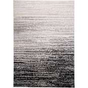 Feizy Micah 1-3/4' x 2-3/4' Polyester and Polypropylene Striped Indoor Rectangular Throw Rug Black / Gray