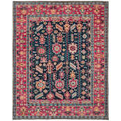 Feizy Piraj 2' x 3' Traditional Indoor Rectangular Throw Rug in Pink / Blue / Orange Pink / Blue / Orange