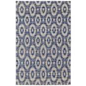 Feizy Lilliana 5' x 8' Geometric Indoor Rectangular Area Rug Blue / Gray / Tan