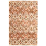 Feizy Lilliana 5' x 8' Geometric Indoor Rectangular Area Rug Orange / Ivory / Tan