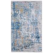 Feizy Cadiz 7-3/4' x 11' Acrylic and Viscose Abstract Indoor Rectangular Area Rug Blue / Gray / Gold