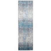 Feizy Cadiz 3' x 10' Abstract Indoor Runner Blue / Gray / Silver
