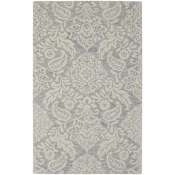 Feizy Belfort 10' x 14' Wool Botanical Indoor Rectangular Area Rug Blue / Ivory