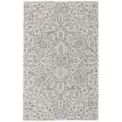 Feizy Belfort 10' x 14' Wool Botanical Indoor Rectangular Area Rug White / Gray