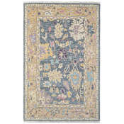 Feizy Karina 7-3/4' x 9-3/4' Wool Botanical Indoor Rectangular Area Rug Gold / Blue / Purple