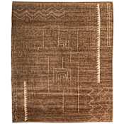 Feizy Agape 7-3/4' x 9-3/4' Abstract Indoor Rectangular Area Rug in Brown / Ivory Brown / Ivory