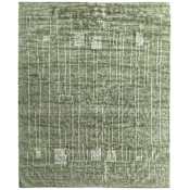Feizy Agape 5-1/2' x 8-1/2' Abstract Indoor Rectangular Area Rug in Green / Ivory Green / Ivory