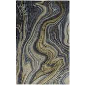 Feizy Amira 9' x 12' Wool Abstract Indoor Rectangular Area Rug Blue / Ivory / Green