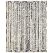 Feizy Ashby 3-1/2' x 5-1/2' Striped Indoor Rectangular Throw Rug in Ivory / Gray Ivory / Gray