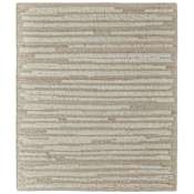 Feizy Ashby 2' x 3' Striped Indoor Rectangular Throw Rug White / Tan