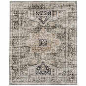 Feizy Augustine 9' x 12' Polyester and Polypropylene Vintage Indoor Rectangular Area Rug Green / Black / Tan