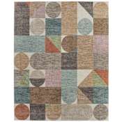 Feizy Eden 9' x 12' Geometric Indoor Rectangular Area Rug Ivory / Brown / Blue