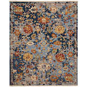 Feizy Leylan 5-1/2' x 8-1/2' Traditional Indoor Rectangular Area Rug Blue / Orange / Red
