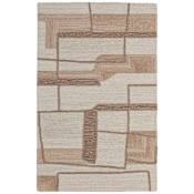 Feizy Pollock 9' x 12' Geometric Indoor Rectangular Area Rug Ivory / Brown / Tan
