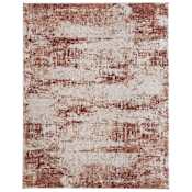 Feizy Pearson 2' x 3' Abstract Indoor Rectangular Throw Rug Ivory / Red / Tan