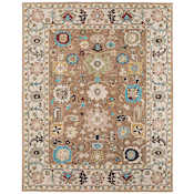 Feizy Springfield 9' x 12' Botanical Indoor Rectangular Area Rug Tan / Ivory / Blue