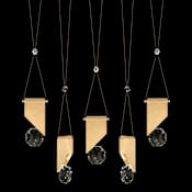 Fine Art Handcrafted Lighting ARIA 10 Light 43" Wide Integrated LED Crystal Linear Pendant with Shades Brushed Gold