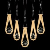 Fine Art Handcrafted Lighting ARIA 10 Light 43" Wide Crystal Linear Pendant Brushed Gold