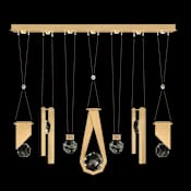 Fine Art Handcrafted Lighting ARIA 14 Light 60" Wide Integrated LED Crystal Pendant Brushed Gold