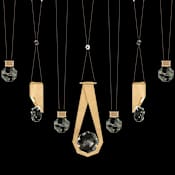 Fine Art Handcrafted Lighting ARIA 14 Light 60" Wide Integrated LED Crystal Pendant with Shades Brushed Gold