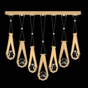 Fine Art Handcrafted Lighting ARIA 14 Light 60" Wide Integrated LED Crystal Linear Pendant Brushed Gold