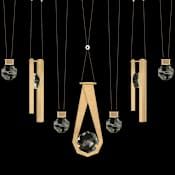 Fine Art Handcrafted Lighting ARIA 14 Light 60" Wide LED Crystal Linear Pendant with Shades Brushed Gold