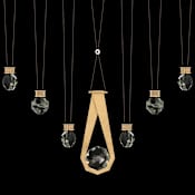 Fine Art Handcrafted Lighting ARIA 14 Light 60" Wide LED Crystal Pendant Brushed Gold