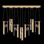 Fine Art Handcrafted Lighting ARIA 14 Light 60" Wide LED Linear Pendant Brushed Gold