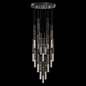 Fine Art Handcrafted Lighting Antonia 7 Light 31" Wide LED Multi Light Pendant Black / Brass / Charcoal