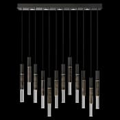 Fine Art Handcrafted Lighting Antonia 5 Light 61" Wide LED Linear Pendant Black / Brass / Charcoal