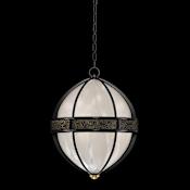 Fine Art Handcrafted Lighting Mirage 3 Light 19" Wide Pendant Black Iron / Brass / Black Knight