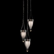 Fine Art Handcrafted Lighting Mirage 3 Light 18" Wide Multi Light Pendant Black Iron / Brass / Black Knight