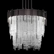 Fine Art Handcrafted Lighting Arpeggio 19" Wide LED Abstract Waterfall Chandelier Midnight Steel / Clear
