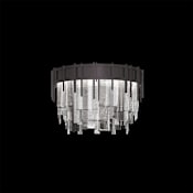 Fine Art Handcrafted Lighting Arpeggio 14" Wide LED Flush Mount Waterfall Ceiling Fixture Midnight Steel / Clear