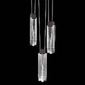 Fine Art Handcrafted Lighting Arpeggio 17" Wide LED Abstract Multi Light Pendant Midnight Steel / Clear