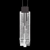 Fine Art Handcrafted Lighting Arpeggio 17" Wide LED Abstract Mini Pendant Midnight Steel / Clear