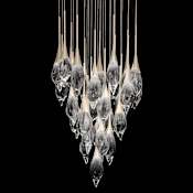 Fine Art Handcrafted Lighting Mayu 33" Wide LED 28 Light Pendant Champagne